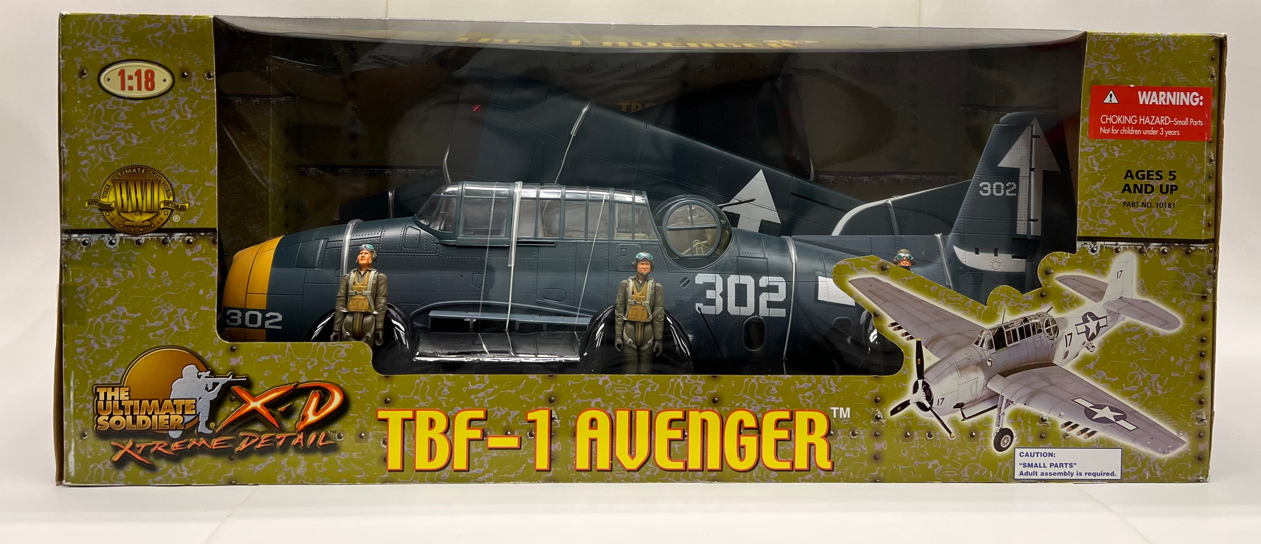 21st Century Toys 1:18 TBF Avenger Bunker Hill #302 - MTS Aviation Models