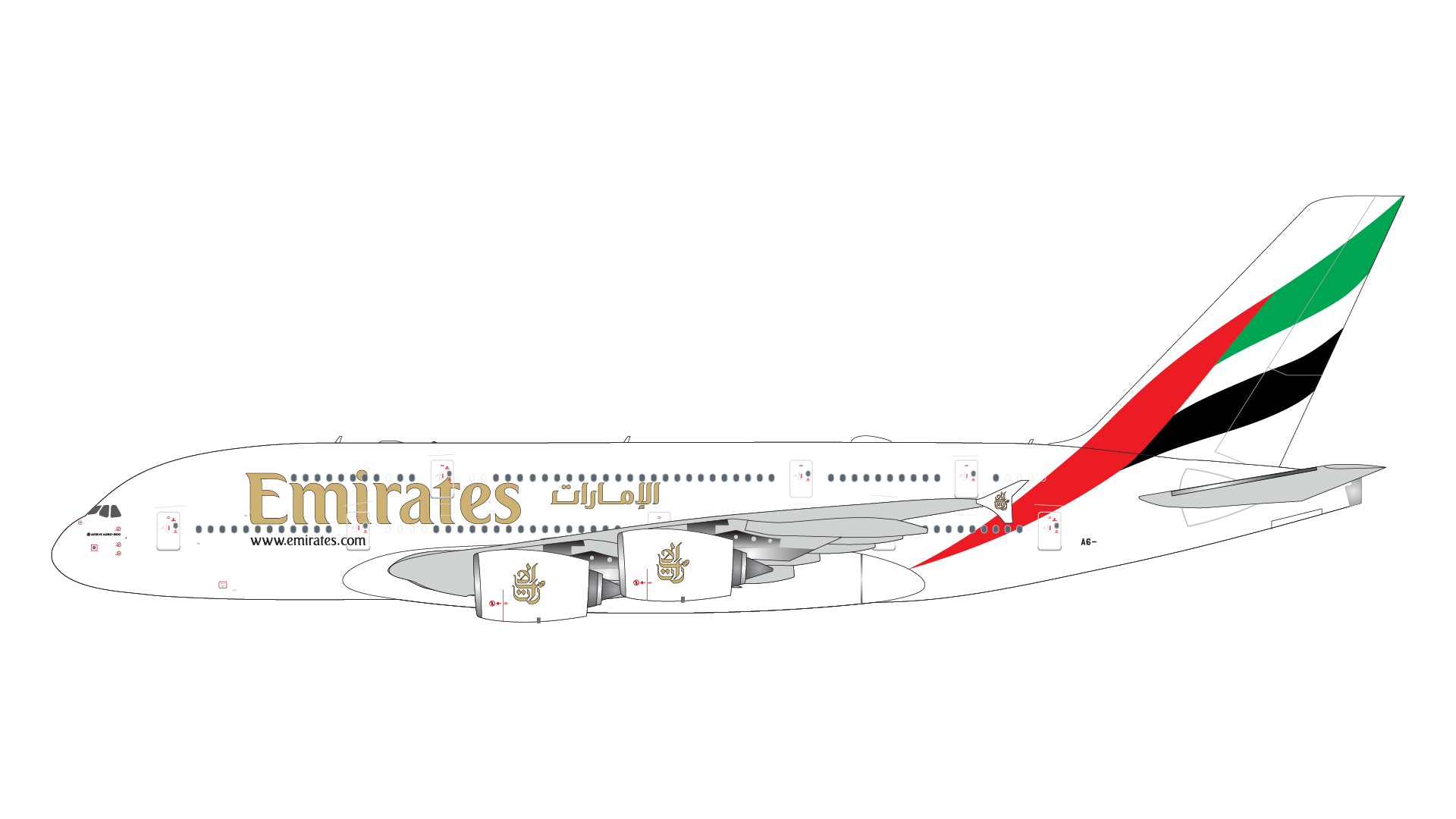 Pre-Order Gemini Jets GJUAE2175 1:400 Emirates Airbus A380-800