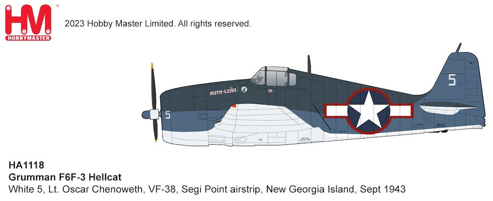 Hobby Master HA1118 1:72 F6F-3 Hellcat Lt. Oscar Chenoweth, VF-38, New Georgia Island, Sept 1943