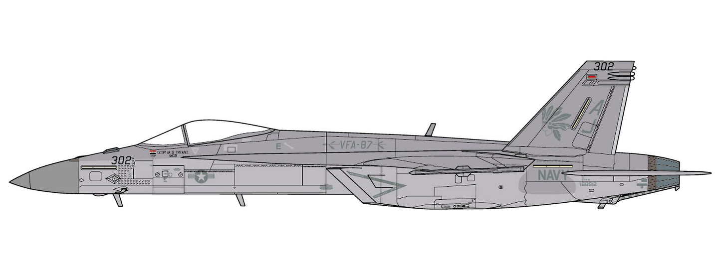 Pre-Order JC Wings JCW-72-F18-021 1:72 F/A-18E Super Hornet ﻿U.S. NAVY VFA-87 Golden Warriors, USS George H. W. Bush,July,2017