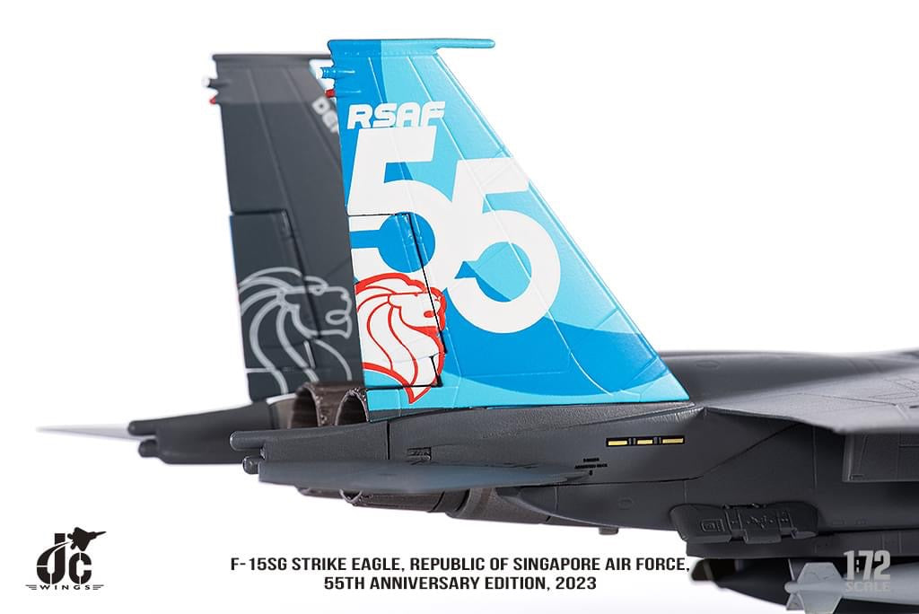 Pre-Order JC Wings JCW-72-F15-031 1:72 F-15SG Strike Eagle Republic of Singapore Air Force, 55th Anniversary Edition, 2023