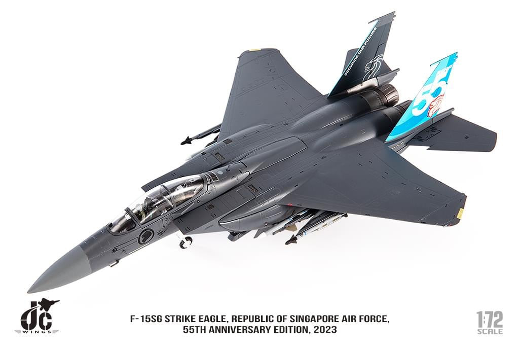 Pre-Order JC Wings JCW-72-F15-031 1:72 F-15SG Strike Eagle Republic of Singapore Air Force, 55th Anniversary Edition, 2023