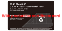 Century Wings 001650 1:72 SR-71A Blackbird #61-7955 Skunk Works, Edwards AFB, CA, 1985