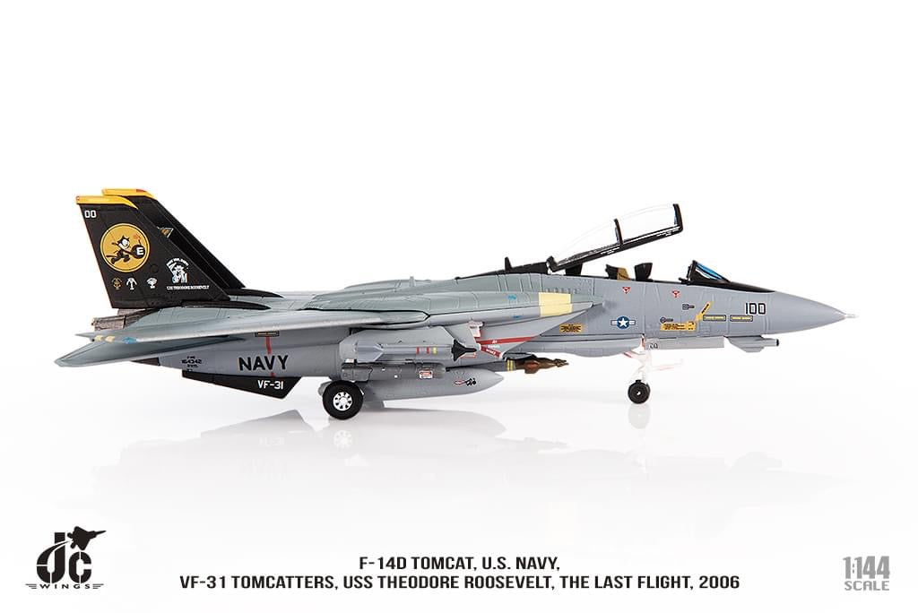 JC Wings JCW-144-F14-006 1:144 F-14D Tomcat U.S. NAVY, VF-31 Tomcatters, The Last Flight, 2006