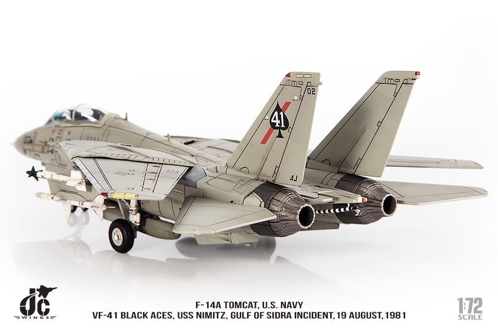 Pre-Order JC Wings JCW-72-F14-017 1:72 F-14A Tomcat ﻿U.S. NAVY VF-41 Black Aces, USS Nimitz, Gulf of Sidra incident, 19 August,1981