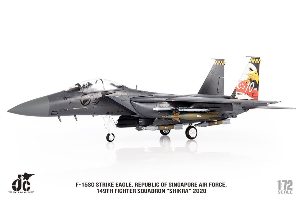 Pre-Order JC Wings JCW-72-F15-026 1:72 F-15SG Strike Eagle Republic of Singapore Air Force, 149th Fighter Squadron "Shikra" 2020