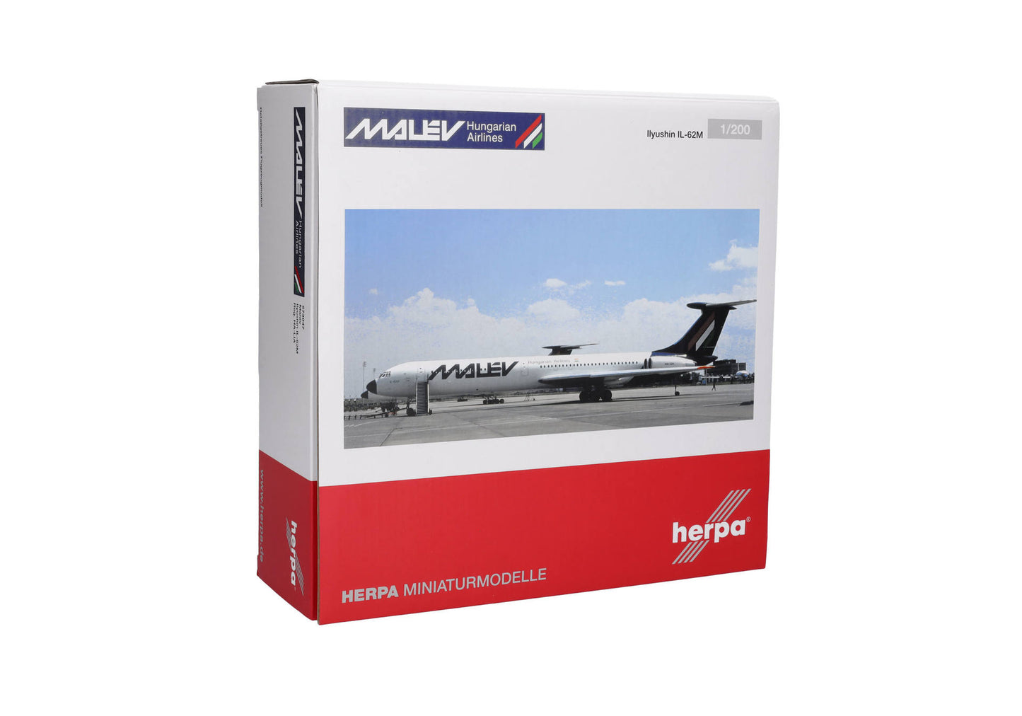 Herpa Wings HE573047 1:200  Malév Hungarian Airlines Ilyushin IL-62M