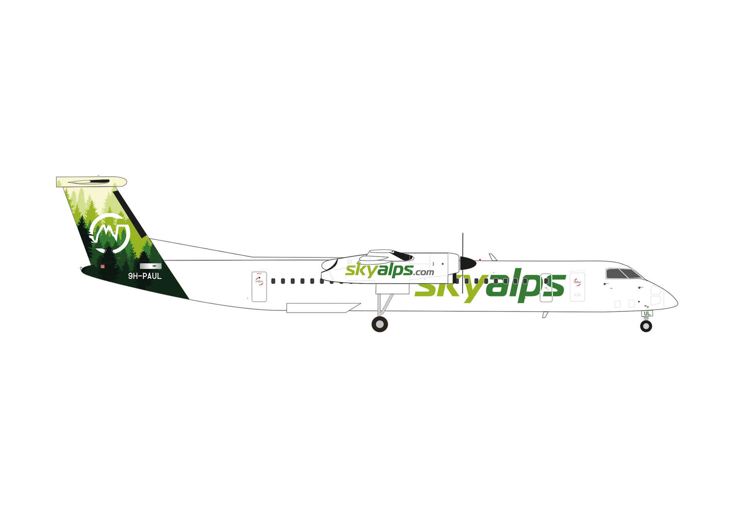 Pre-Order Herpa Wings 573115 1:200 Sky Alps Bombardier Q400 9H-PAUL