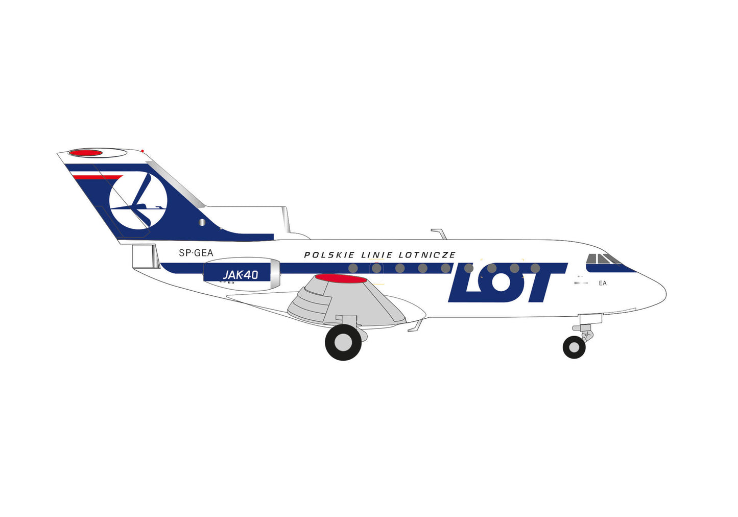 Pre-Order Herpa Wings 573139 1:200 LOT Polish Airlines Yakovlev Yak-40 SP-GEA