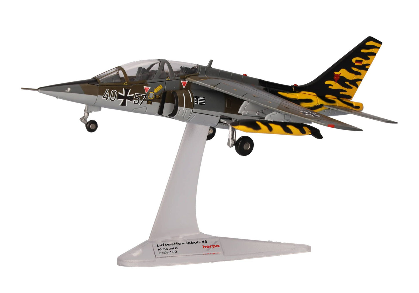 Herpa Wings 580878 1:72 Alpha Jet A 40+57 Fighter Bomber Wing 43 JaboG 43 NATO Tiger Meet 1991