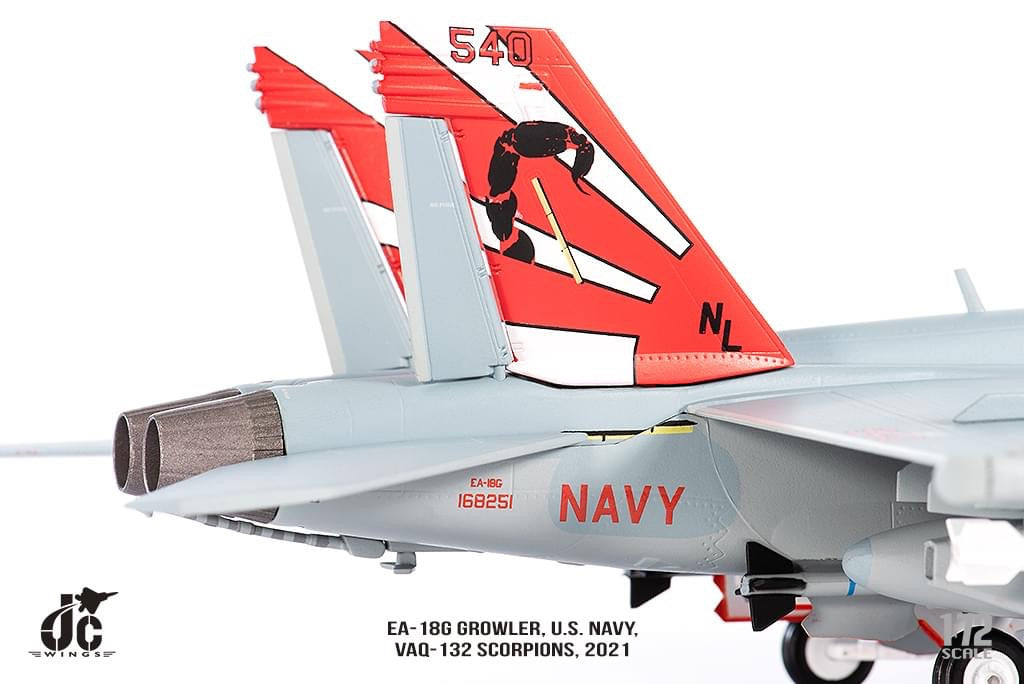 JC Wings JCW-72-F18-017 1:72 EA-18G Growler U.S. NAVY, VAQ-132 Scorpions, 2021