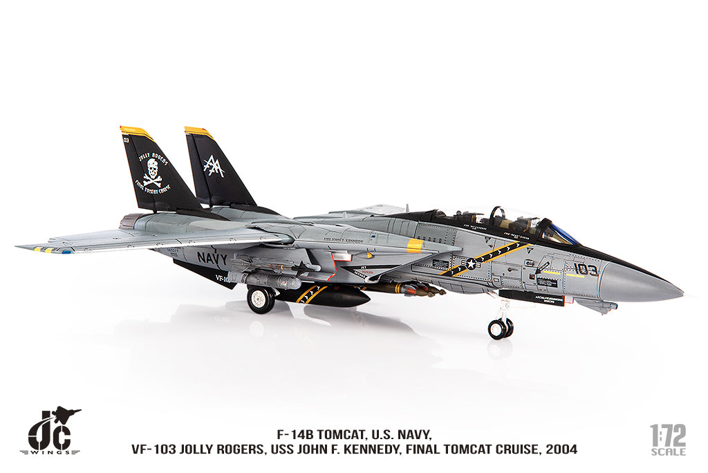 JC Wings JCW-72-F14-016 1:72 F-14B Tomcat, U.S. Navy, VF-103, Jolly Rogers, USS John F. Kennedy, Final Tomcat Cruise, 2004