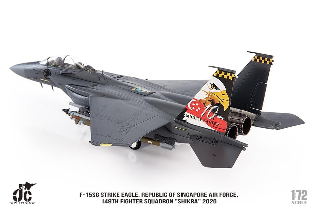 Pre-Order JC Wings JCW-72-F15-026 1:72 F-15SG Strike Eagle Republic of Singapore Air Force, 149th Fighter Squadron "Shikra" 2020