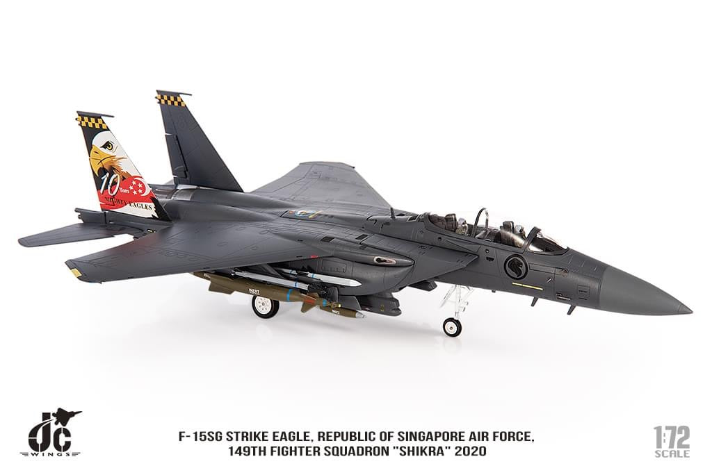 Pre-Order JC Wings JCW-72-F15-026 1:72 F-15SG Strike Eagle Republic of Singapore Air Force, 149th Fighter Squadron "Shikra" 2020