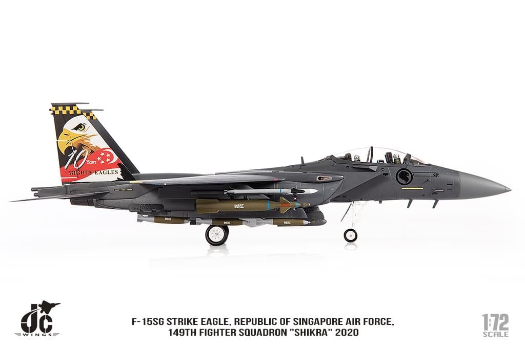 Pre-Order JC Wings JCW-72-F15-026 1:72 F-15SG Strike Eagle Republic of Singapore Air Force, 149th Fighter Squadron "Shikra" 2020