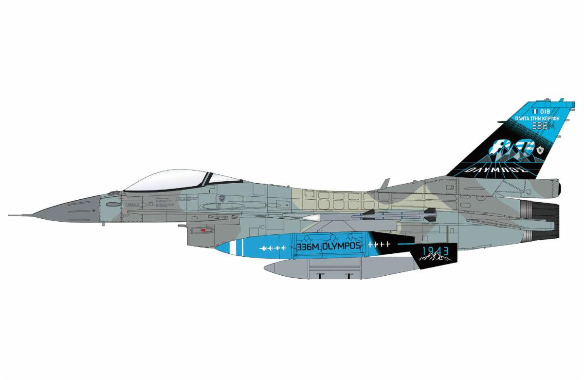 Pre-Order Hobby Master HA38099 1:72 F-16 "336 Mira 80 Years Scheme" 018, Hellenic Air Force, 2023 (w/ 2 x GBU-24; 2 x AGM-65)