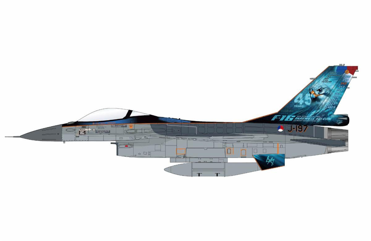 Pre-Order Hobby Master HA38054 1:72 F-16AM J-197, RNLAF, 2024 "Final Flight"