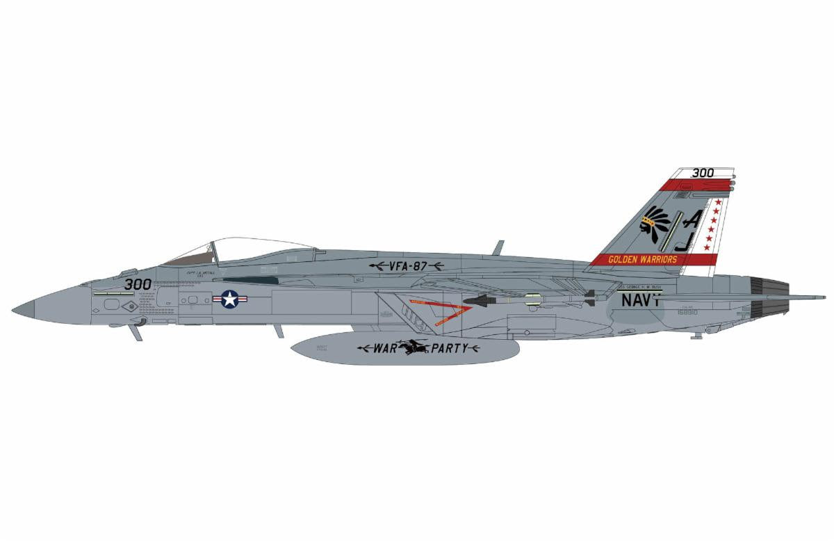 Pre-Order Hobby Master HA5141 1:72 F/A-18E "Golden Warriors" 168910, VFA-87, 2017 "Operation Inherent Resolve"