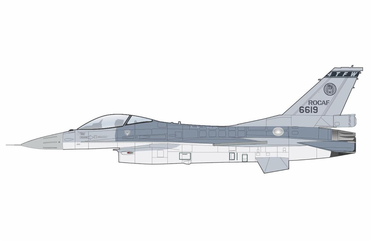 Pre-Order Hobby Master HA38056 1:72 F-16V Fighting Falcon 6619, 21 TFG, ROCAF (w/6 x AIM-120)