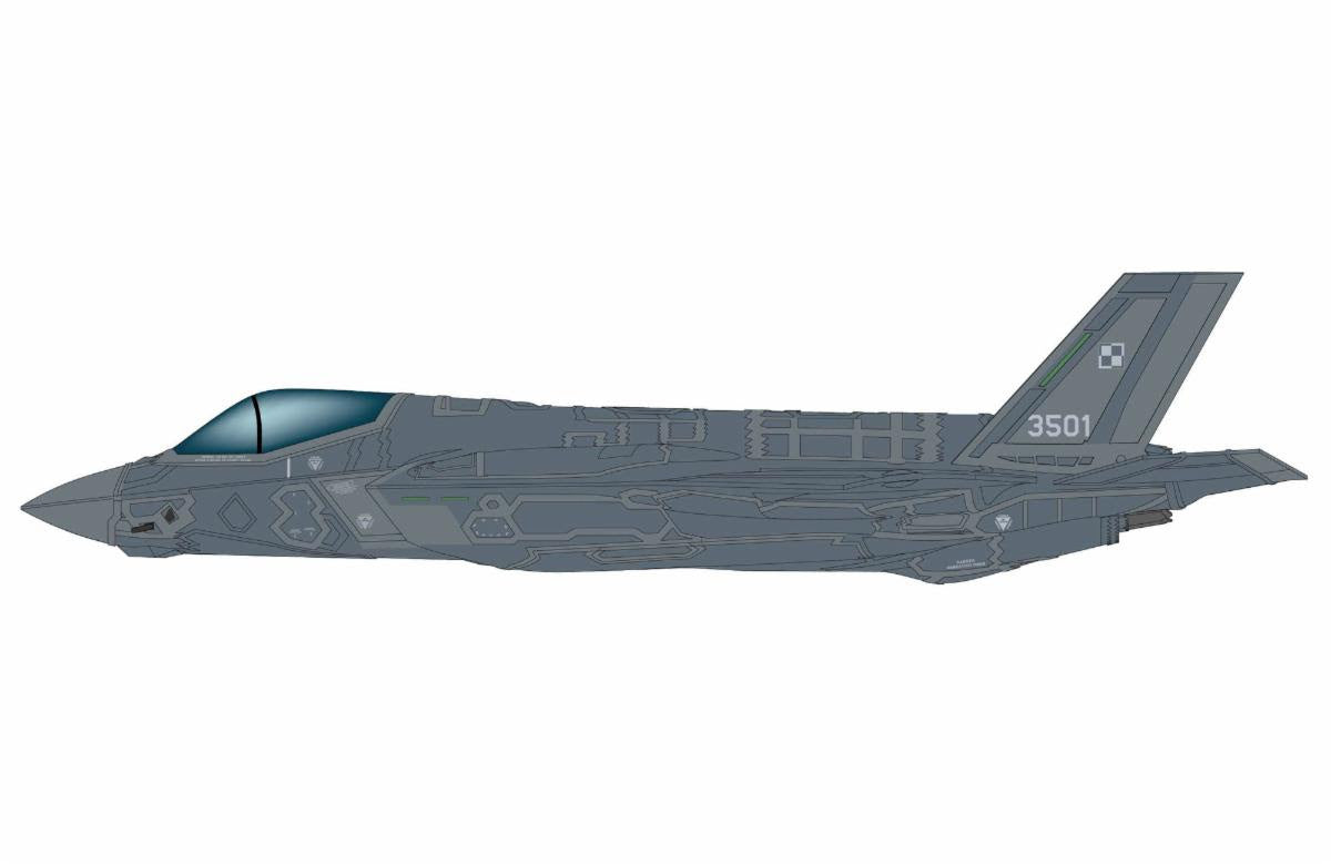 Pre-Order Hobby Master HA4444 1:72 F-35A "Husarz" 3501, Polish Air Force, 2024 (w/painted RAM panels)