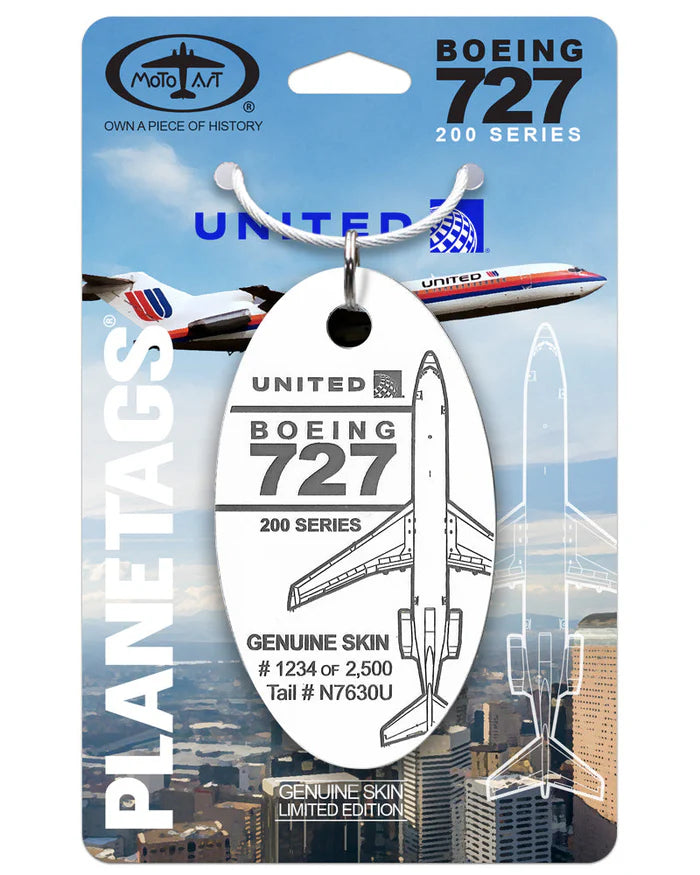 Plane Tags United Airlines Boeing 727 N7630U (White)