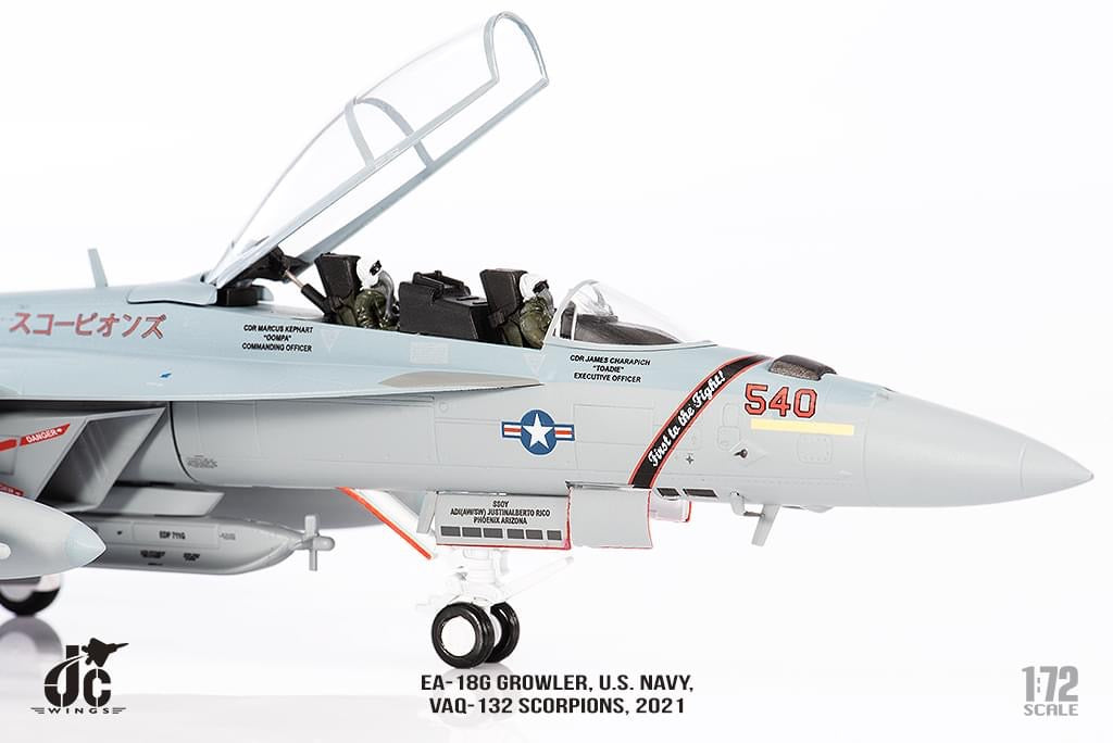 JC Wings JCW-72-F18-017 1:72 EA-18G Growler U.S. NAVY, VAQ-132 Scorpions, 2021