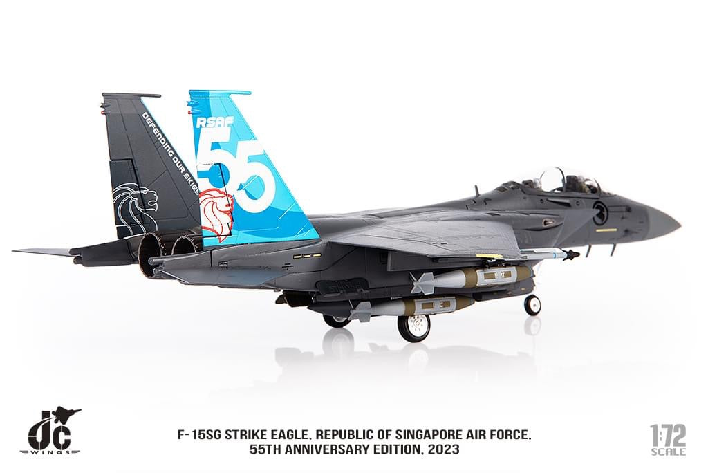 Pre-Order JC Wings JCW-72-F15-031 1:72 F-15SG Strike Eagle Republic of Singapore Air Force, 55th Anniversary Edition, 2023