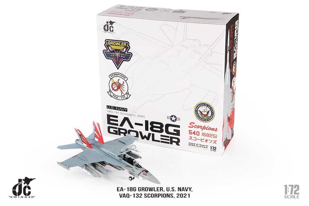 JC Wings JCW-72-F18-017 1:72 EA-18G Growler U.S. NAVY, VAQ-132 Scorpions, 2021