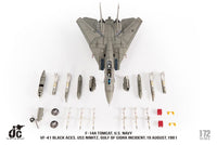 Pre-Order JC Wings JCW-72-F14-017 1:72 F-14A Tomcat ﻿U.S. NAVY VF-41 Black Aces, USS Nimitz, Gulf of Sidra incident, 19 August,1981