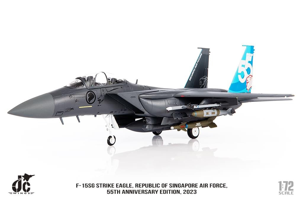 Pre-Order JC Wings JCW-72-F15-031 1:72 F-15SG Strike Eagle Republic of Singapore Air Force, 55th Anniversary Edition, 2023