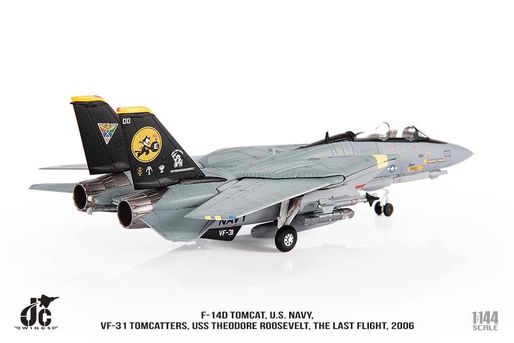 JC Wings JCW-144-F14-006 1:144 F-14D Tomcat U.S. NAVY, VF-31 Tomcatters, The Last Flight, 2006