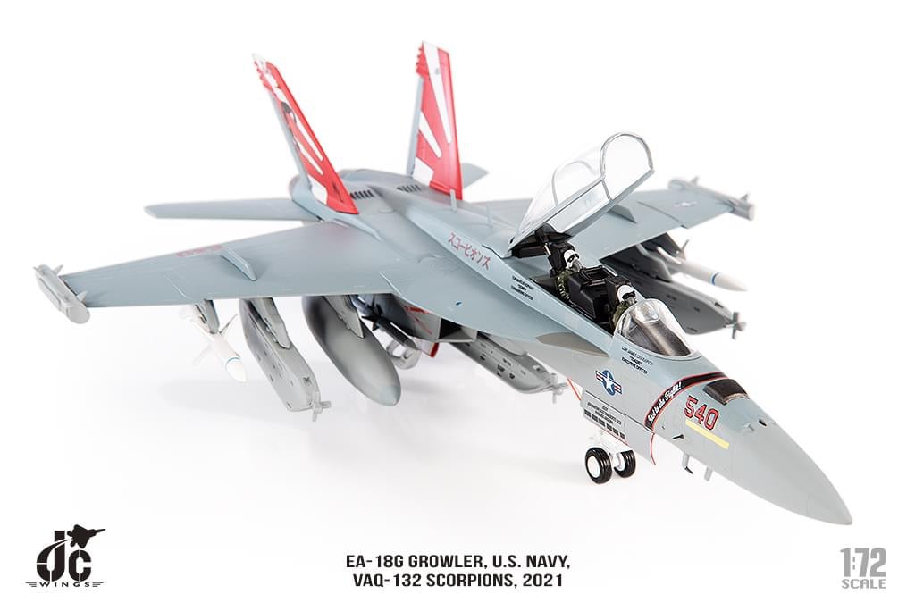 JC Wings JCW-72-F18-017 1:72 EA-18G Growler U.S. NAVY, VAQ-132 Scorpions, 2021