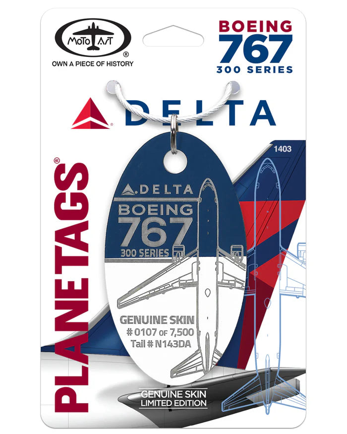 Plane Tags Delta Airlines Boeing 767 N143DA (Blue/White)