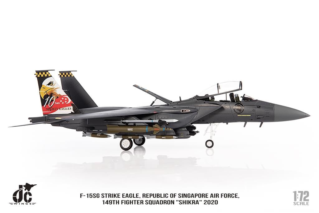 Pre-Order JC Wings JCW-72-F15-026 1:72 F-15SG Strike Eagle Republic of Singapore Air Force, 149th Fighter Squadron "Shikra" 2020