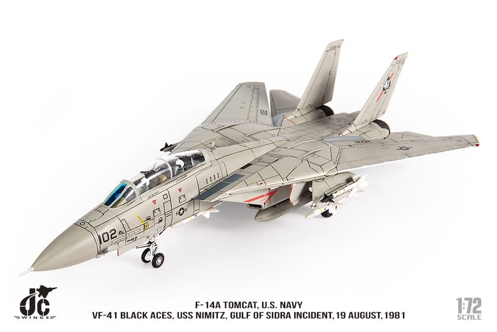 Pre-Order JC Wings JCW-72-F14-017 1:72 F-14A Tomcat ﻿U.S. NAVY VF-41 Black Aces, USS Nimitz, Gulf of Sidra incident, 19 August,1981