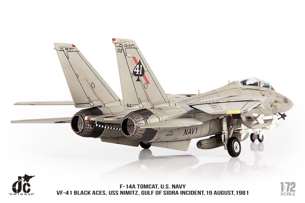 Pre-Order JC Wings JCW-72-F14-017 1:72 F-14A Tomcat ﻿U.S. NAVY VF-41 Black Aces, USS Nimitz, Gulf of Sidra incident, 19 August,1981