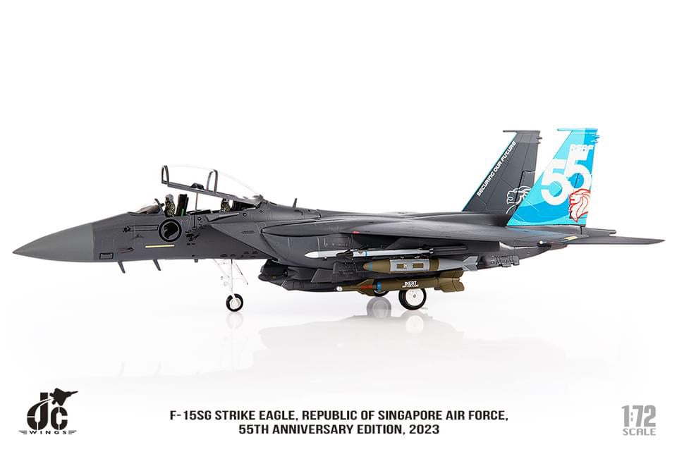 Pre-Order JC Wings JCW-72-F15-031 1:72 F-15SG Strike Eagle Republic of Singapore Air Force, 55th Anniversary Edition, 2023