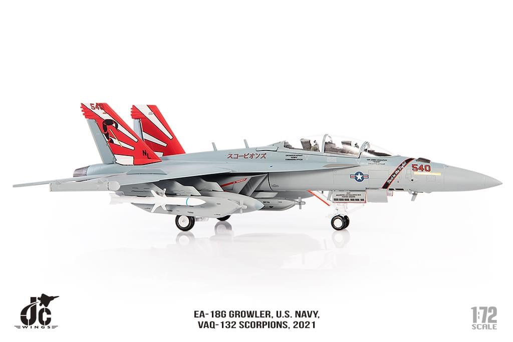 JC Wings JCW-72-F18-017 1:72 EA-18G Growler U.S. NAVY, VAQ-132 Scorpions, 2021