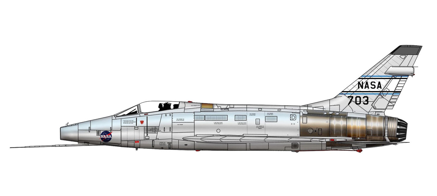 Pre-Order Sky Classics 1:200 SCF10001 North American F-100 531703 Silver Yellow Tail Band NASA