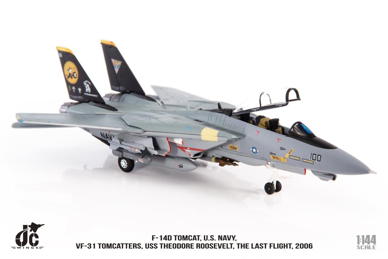 JC Wings JCW-144-F14-006 1:144 F-14D Tomcat U.S. NAVY, VF-31 Tomcatters, The Last Flight, 2006