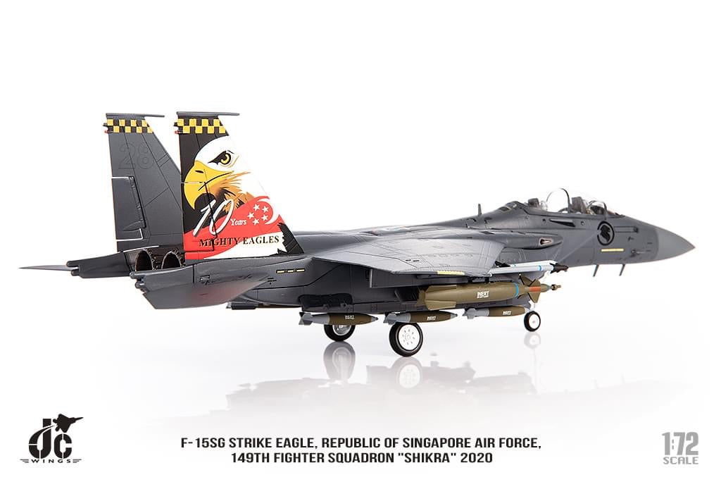 Pre-Order JC Wings JCW-72-F15-026 1:72 F-15SG Strike Eagle Republic of Singapore Air Force, 149th Fighter Squadron "Shikra" 2020