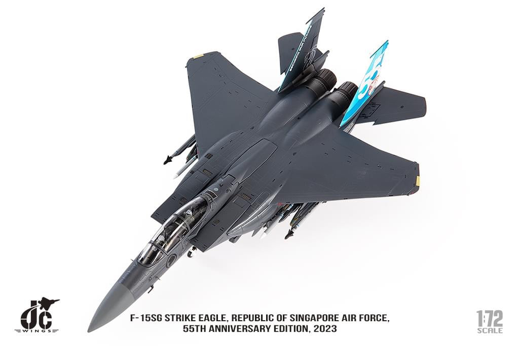 Pre-Order JC Wings JCW-72-F15-031 1:72 F-15SG Strike Eagle Republic of Singapore Air Force, 55th Anniversary Edition, 2023