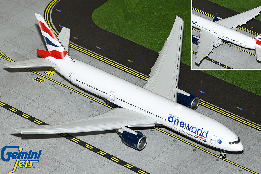 Gemini Jets G2BAW1226F 1:200 British airways Boeing 777-200ER "OneWorld" (Flaps Down)