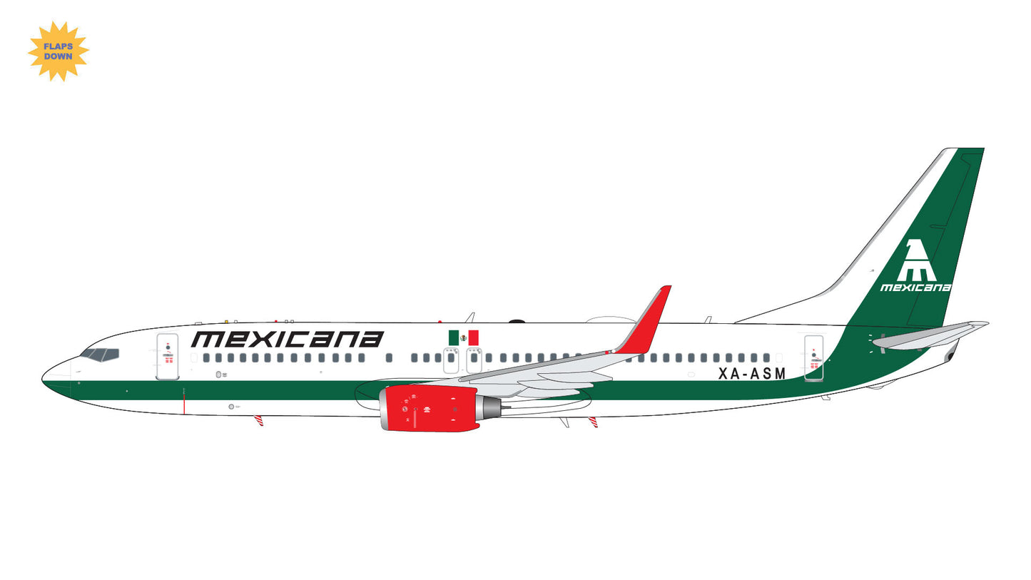 Gemini Jets G2MXA1303F 1:200 Mexicana Boeing 737-800W XA-ASM (Flaps Down)