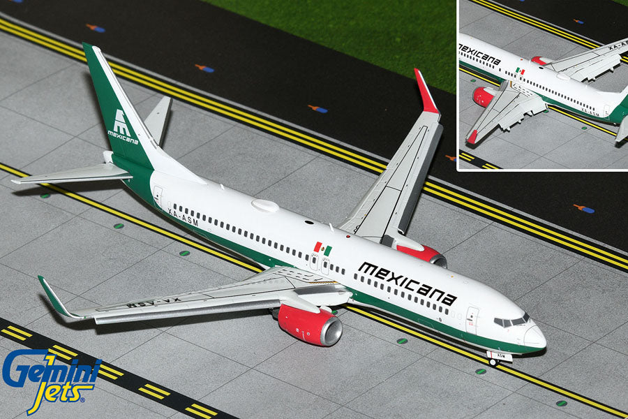 Gemini Jets G2MXA1303F 1:200 Mexicana Boeing 737-800W XA-ASM (Flaps Down)