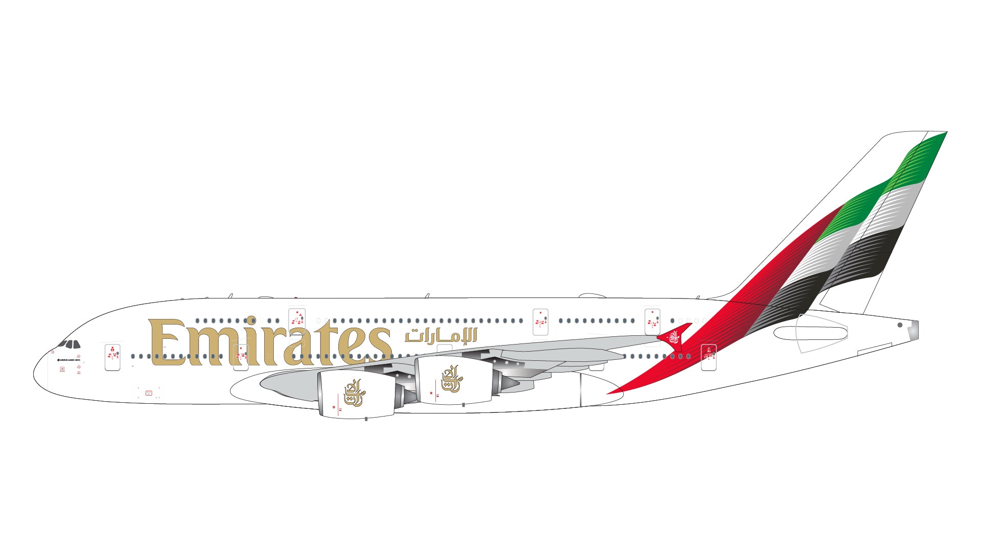 Gemini Jets G2UAE1249 1:200 Emirates Airbus A380 