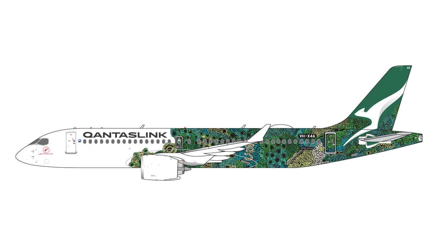 Pre-Order Gemini Jets GJQFA2275 1:400 QantasLink A220-300 VH-X4A “Minyma Kutjara Tjukurpa” (green livery)