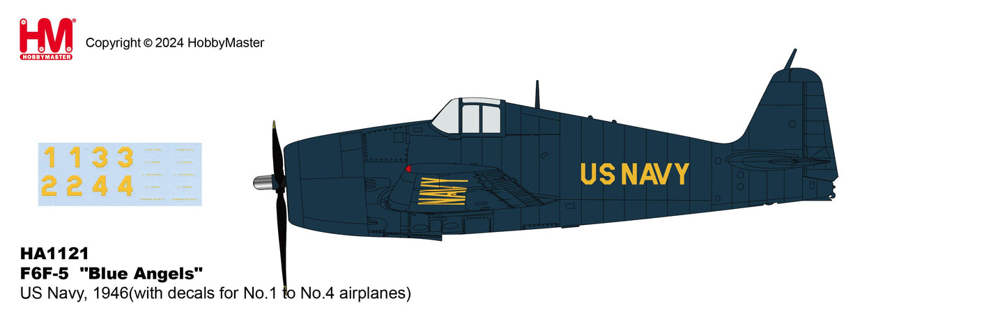 Hobby Master HA1121 1:72 F6F-5 "Blue Angels" US Navy, 1946 (with decals for No.1 to No.4 airplanes)