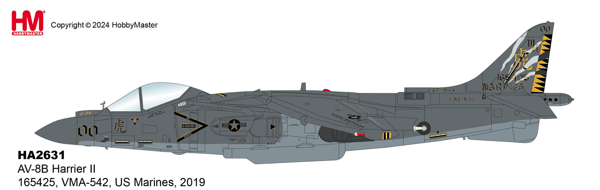 Pre-Order Hobby Master HA2631 1:72 AV-8B Harrier II 165425, VMA