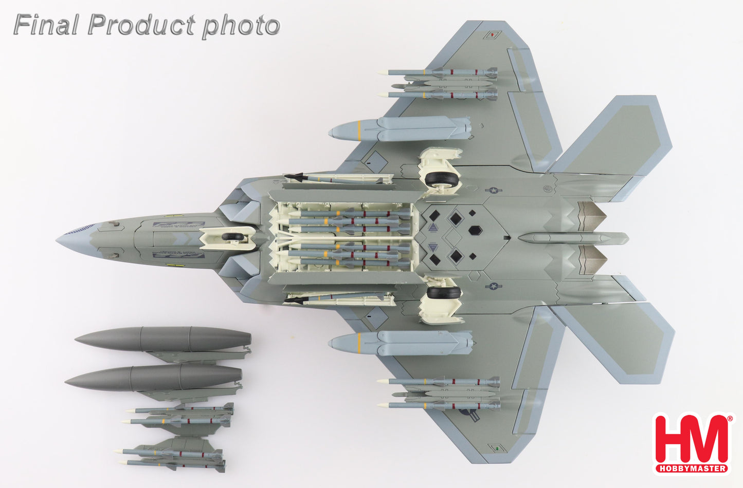 Hobby Master HA2811C 1:72 F-22 Raptor "Spirit of America" (underwing weapons: 2 x AGM-158, 8 x AIM-120, 2 x fuel tanks)